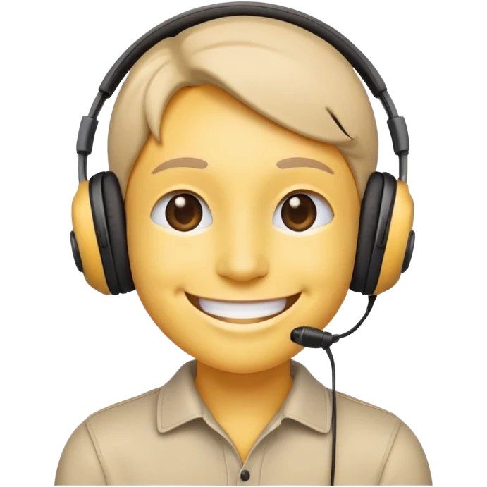 Professional smiley face with headphones emoji
