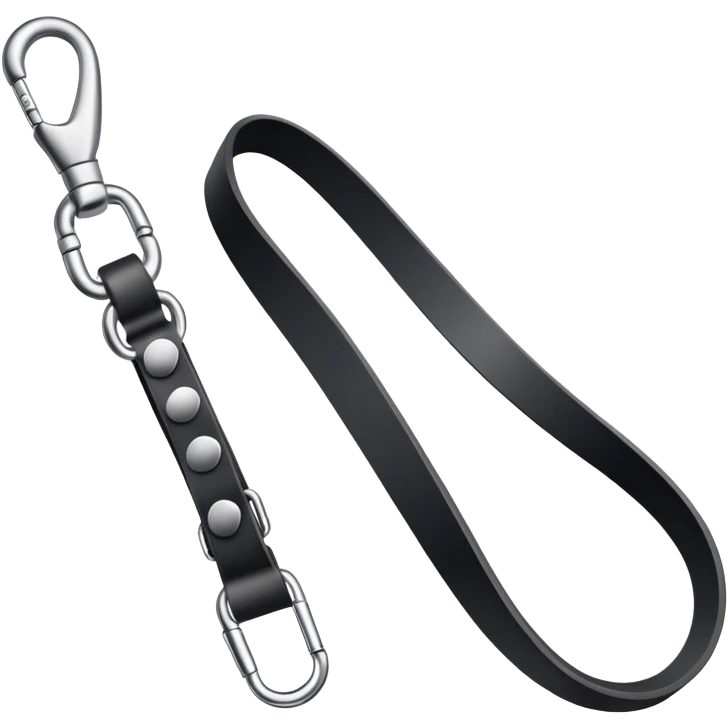 Black leather leash carabiner  emoji