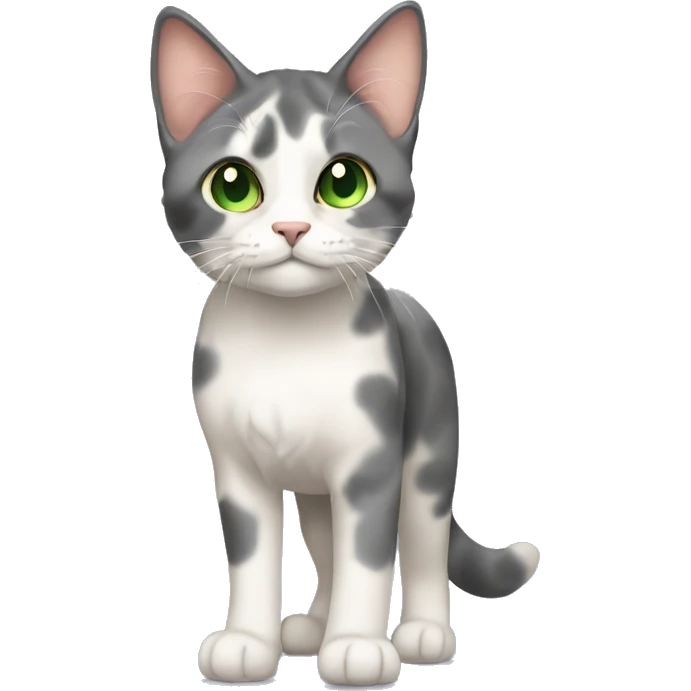 Dilute calico green eyes standing emoji