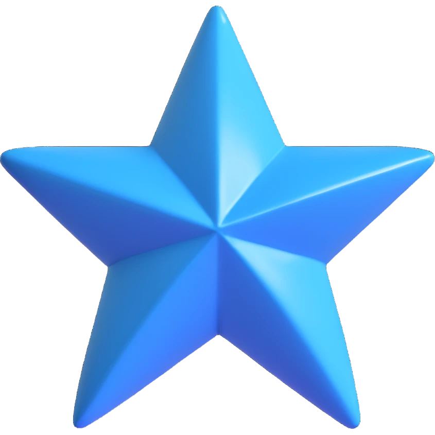 glossy 3D blue star emoji