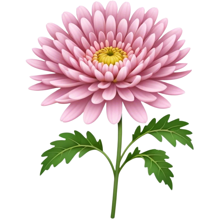 single Soft Pink Chrysanthemum, straight stem emoji