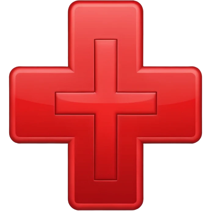 red medical cross symbol on a white3 background emoji