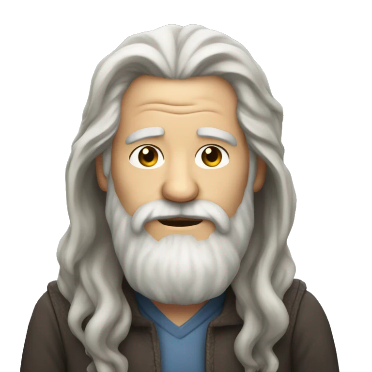 Old man with long hair and beard emoji