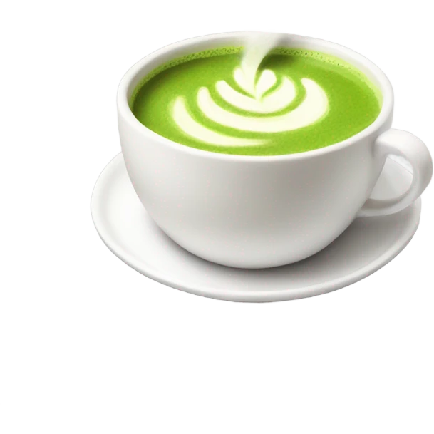 Realistic Matcha latte in white mug emoji