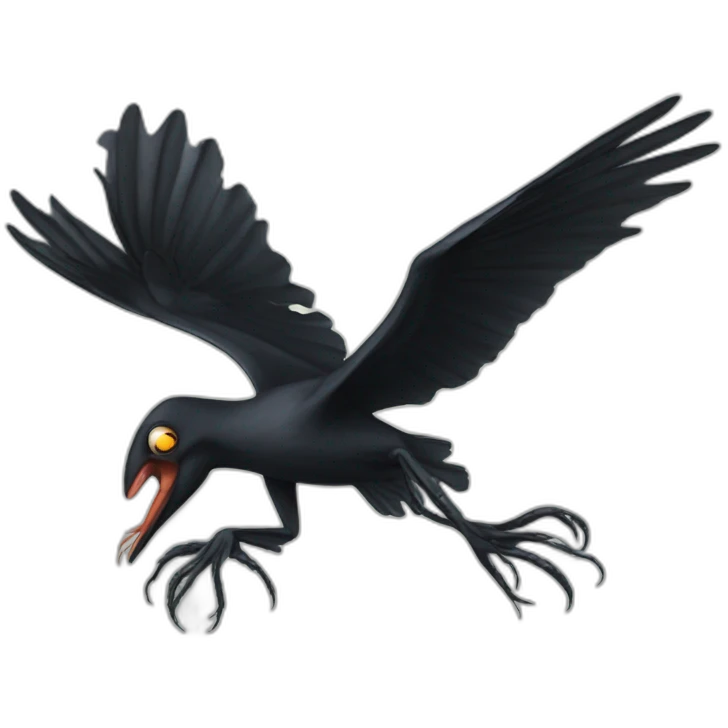 Squid attacking a Crow emoji