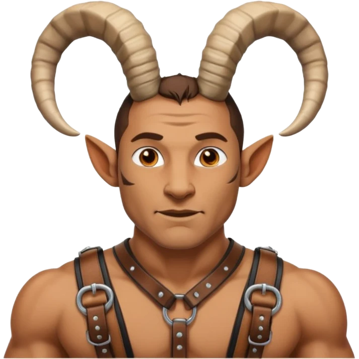 man with goat horn emoji
