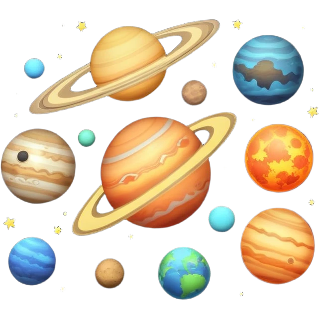 Black background with planets  emoji