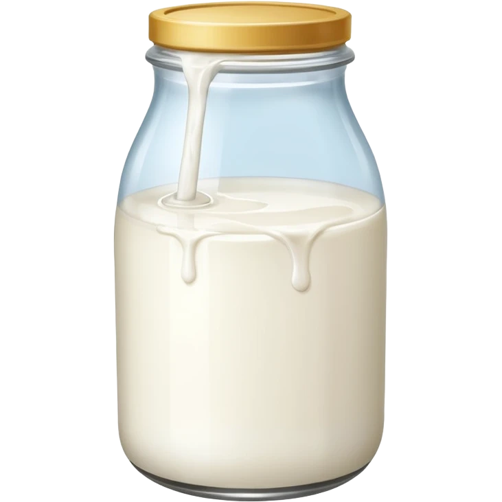a jar of milk but the top is sticky and its dripping emoji