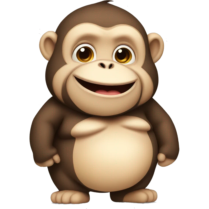 chubby monkey  with a belly emoji