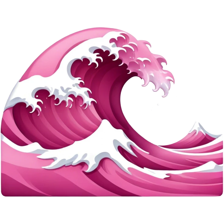 Pink wave emoji