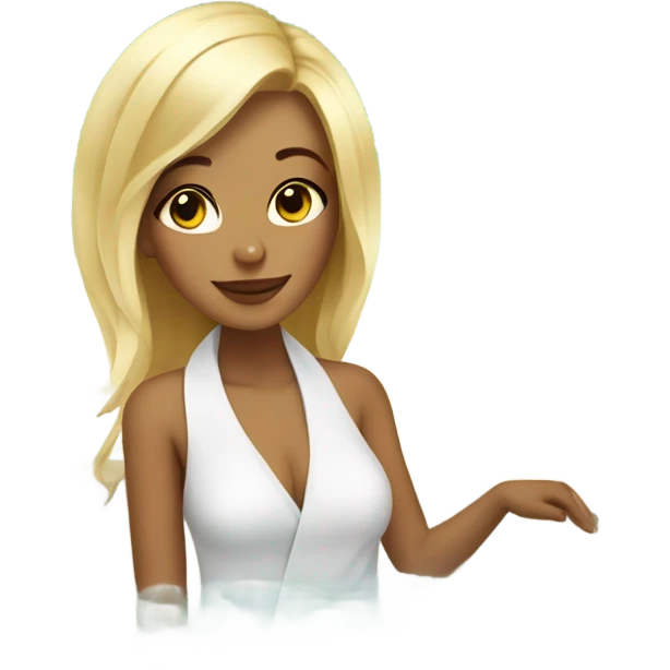 Girl blondes relaxing in spa salon  emoji