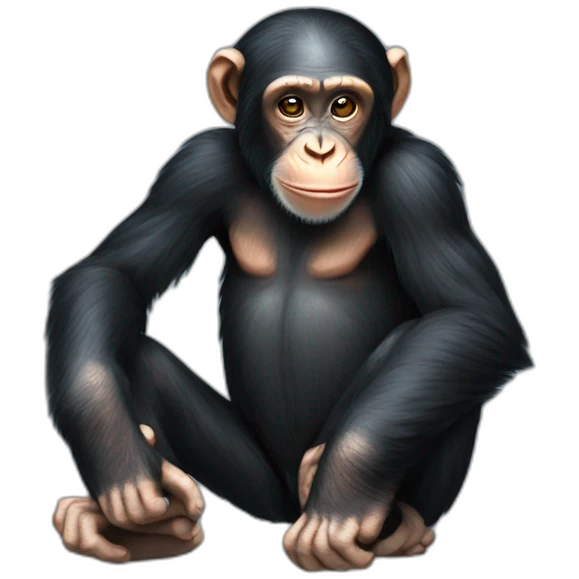 Chimpanzee sitting, no tail emoji