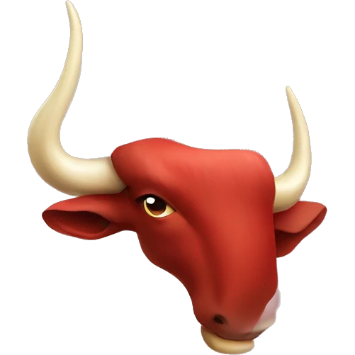 Red horn of bull emoji