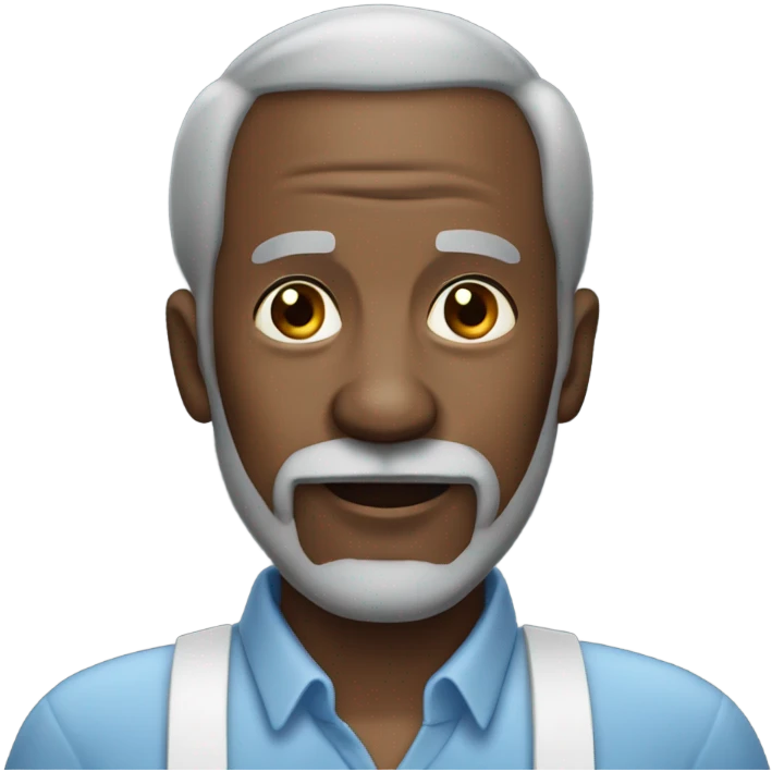 Seventy years old black man with balled head and short grey beard  emoji