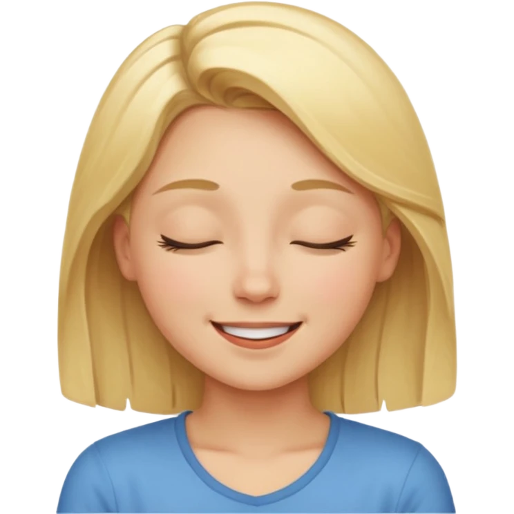 Happy blonde girl with eyes closed emoji