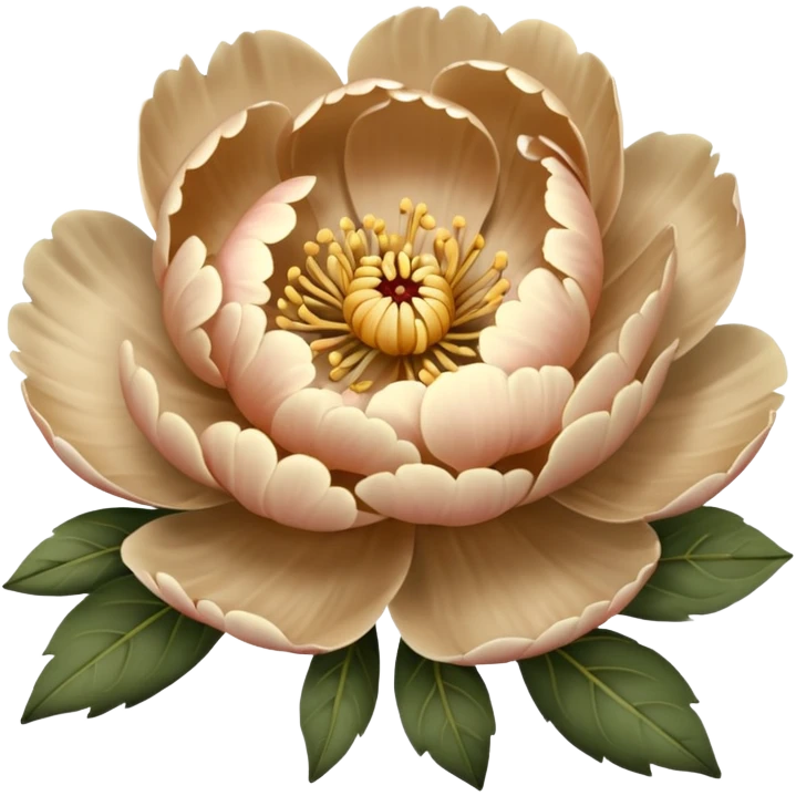 beige peony flower emoji