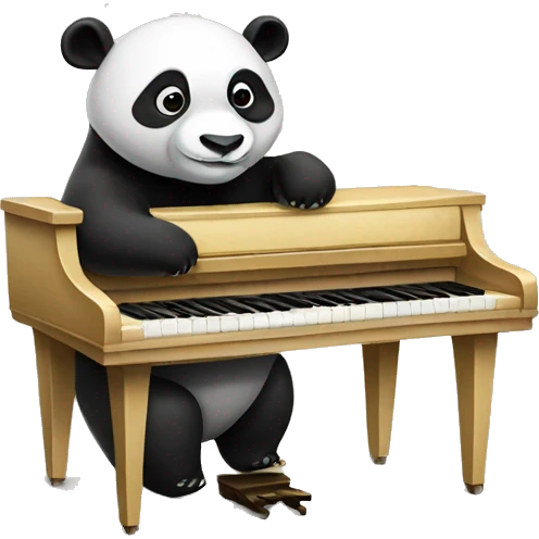 panda plays piano emoji