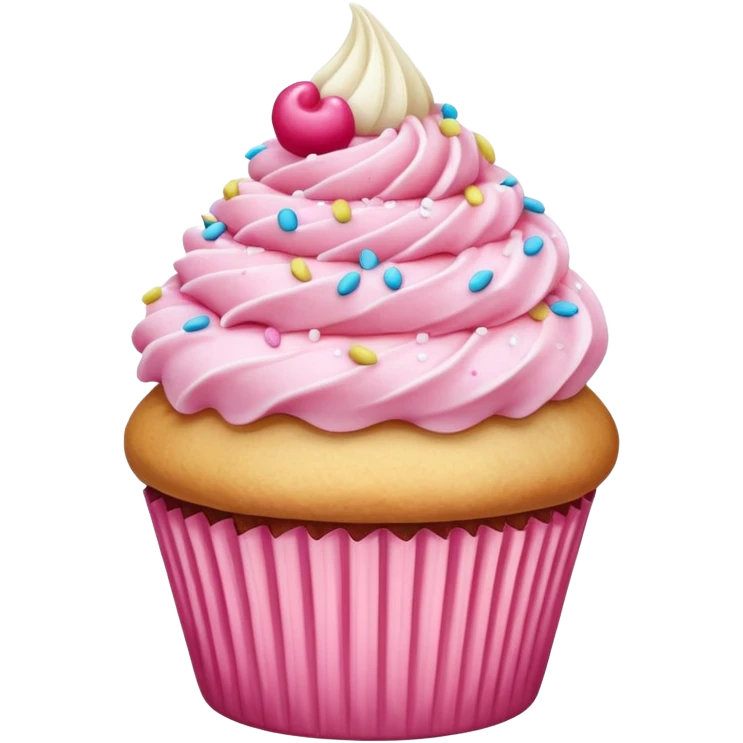Cupcake with pink icing emoji