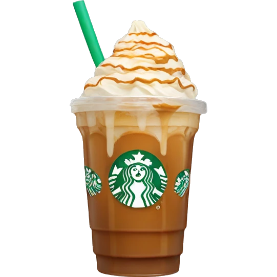 Aesthetic iced Starbucks caramel Frappuccino coffee  emoji