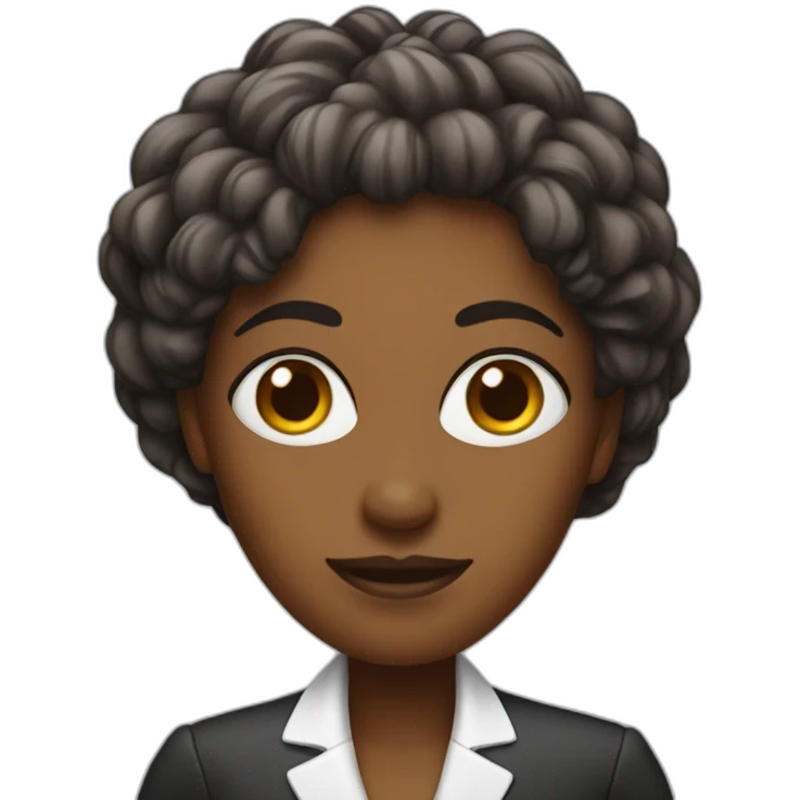 executive lady with head shaped like coconut emoji