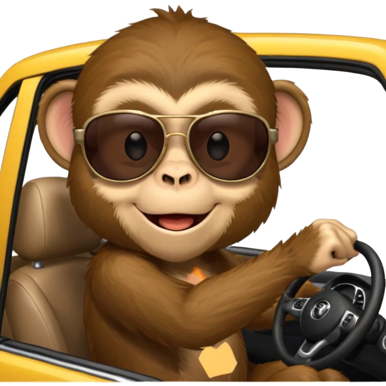 a monkey driving a car
 emoji