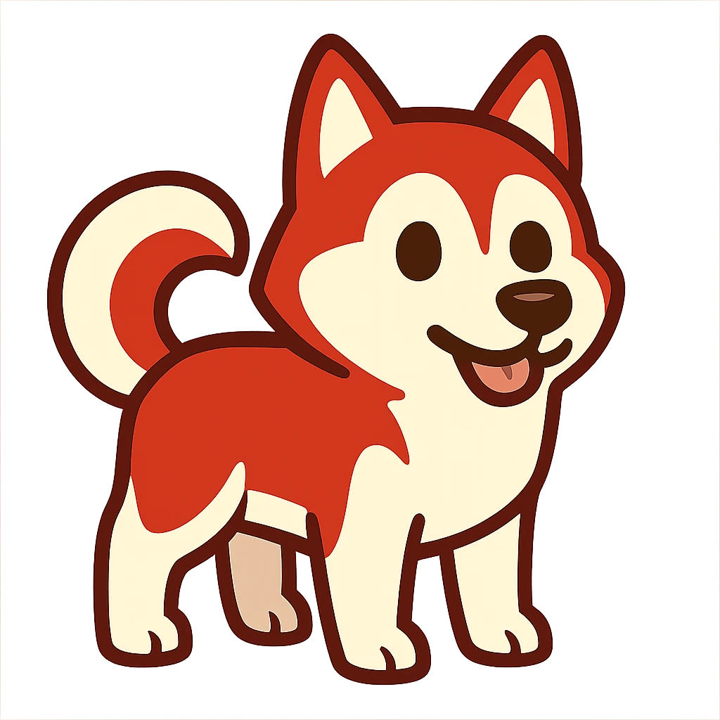 twitter emoji style red siberian husky emoji