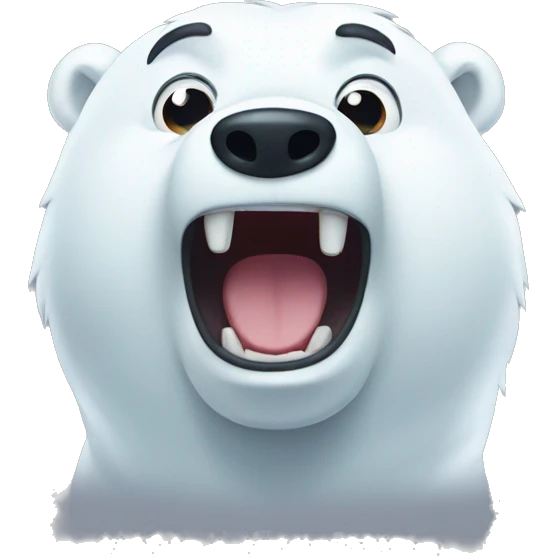 Shocked cute ice bear emoji
