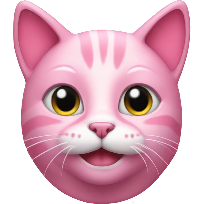 pink cat with how emoji