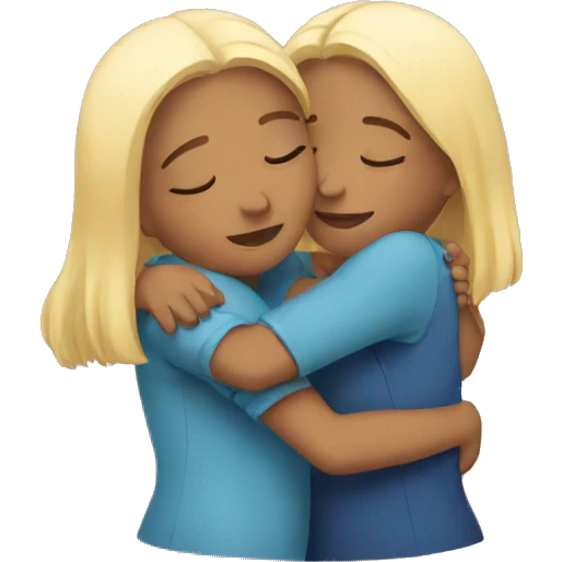 Two girls cuddling emoji