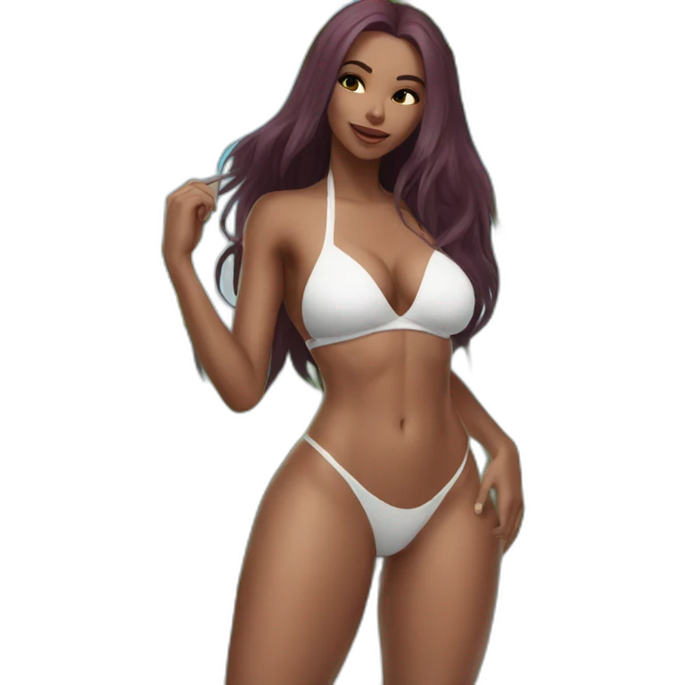 Katarina white posing legs and ass in bikini sfw emoji