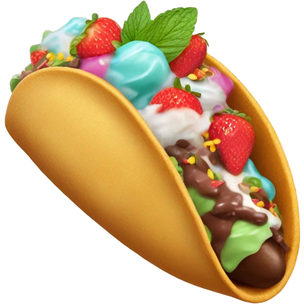 Taco with ice cream emoji