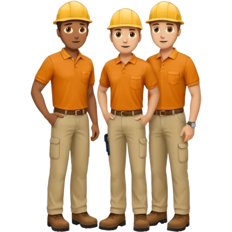 Landscaping company employee talking to his client, full body emoji