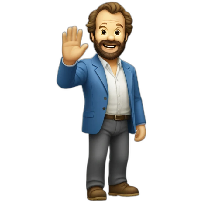 Bud spencer waving emoji
