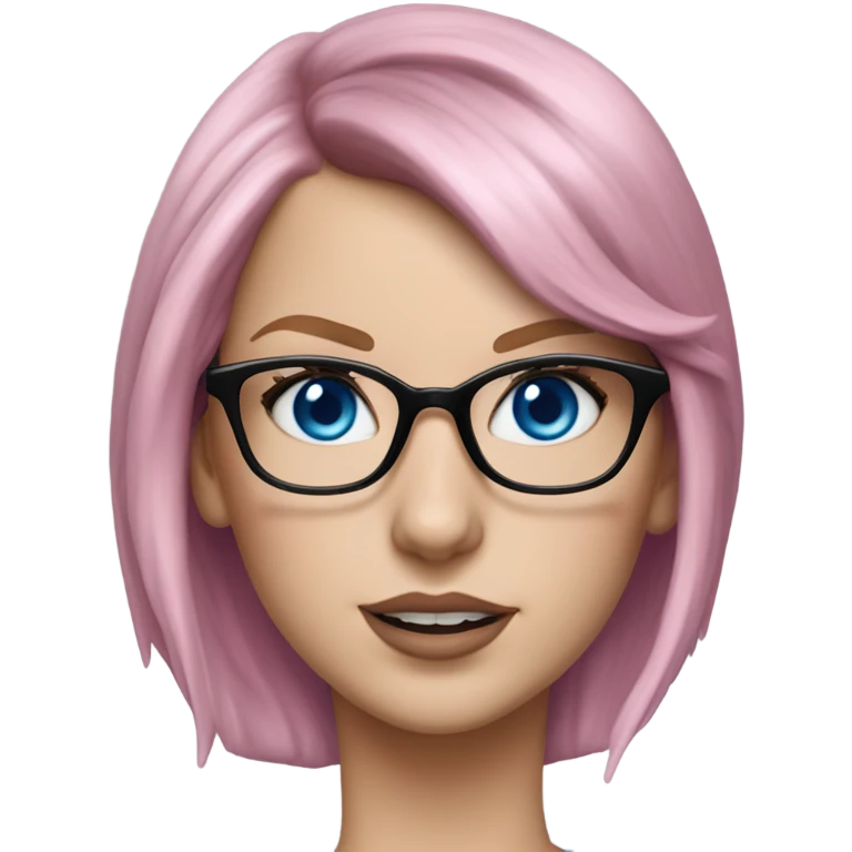 Photo Realistic Taylor Swift blue eyes and glasses with pink hair  emoji