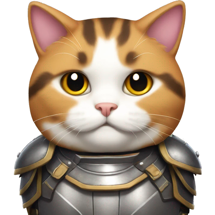Fat calico cat with armor  emoji