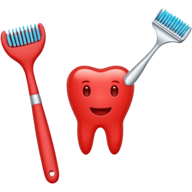 cepillo de dientes rojo emoji