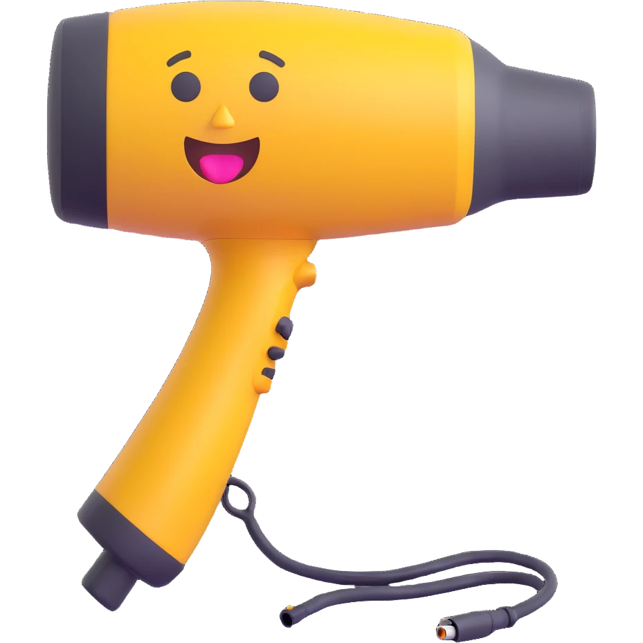 a blow dryer in a 3D emoji style emoji