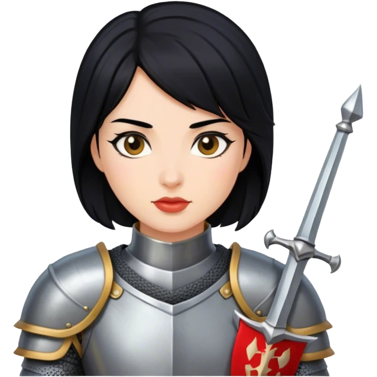 woman knight black hair emoji