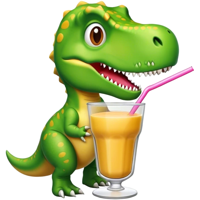 T-Rex drinking a smoothie emoji