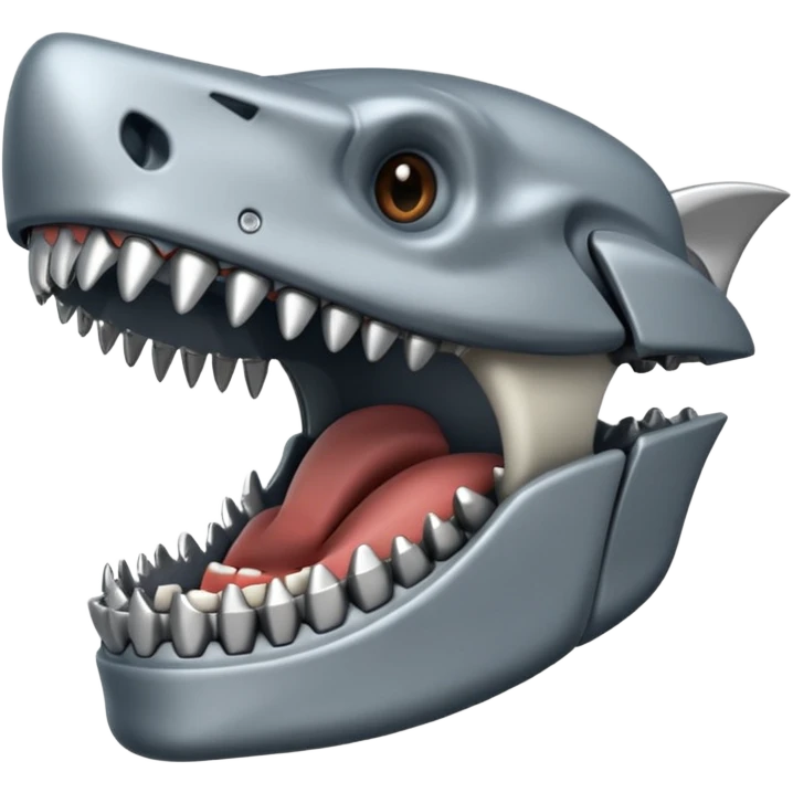 metallic jaw with teeth emoji