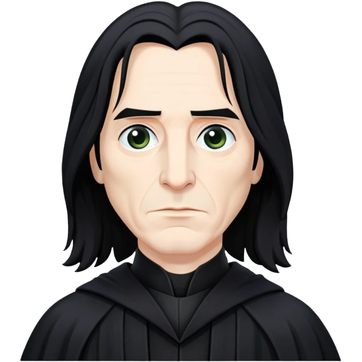 Severus Snape with long black hair and black robes emoji