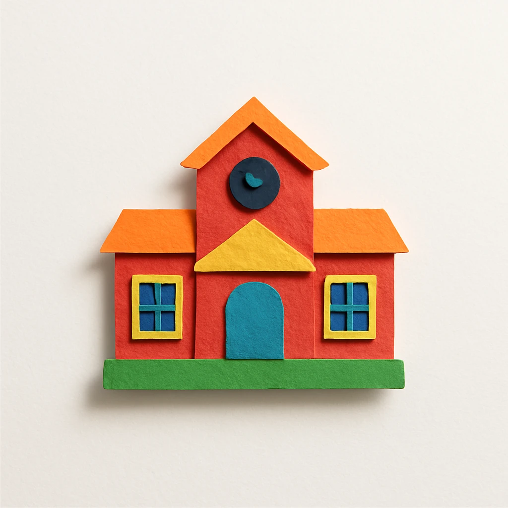 a colorful school emoji