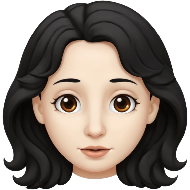 White skin Black wavy hair brown eyes big nose naked boobs emoji
