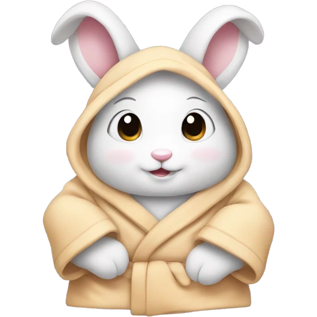bunny rabbit wearing bathrobe emoji