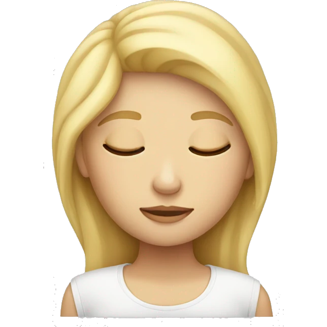 blonde girl sleeping emoji