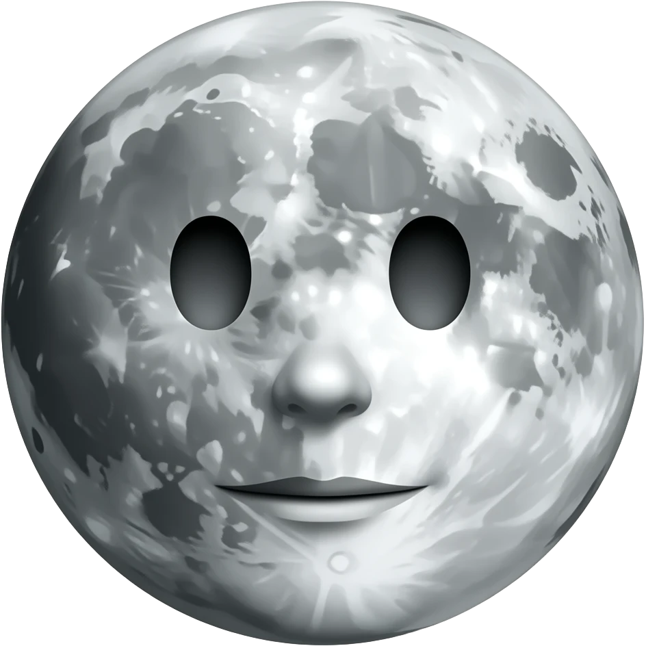 moon dark with face emoji