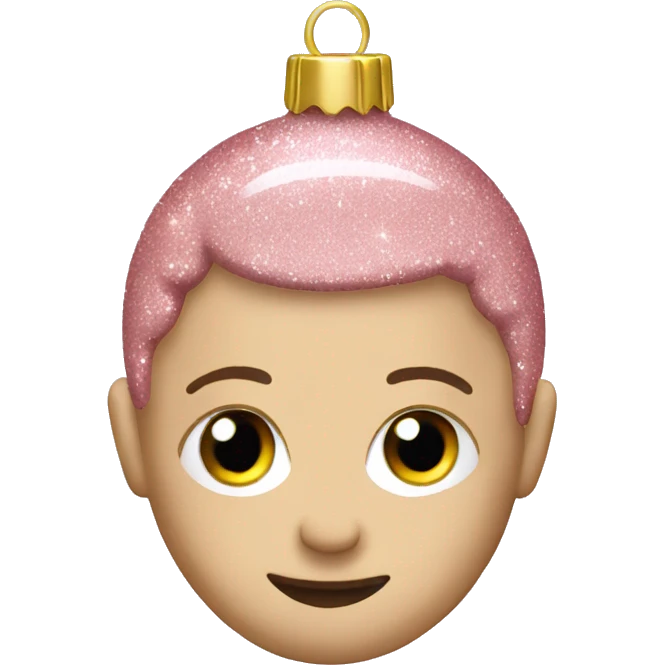 Light pink glitter Christmas ornament  emoji