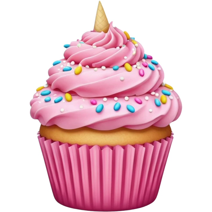 Cupcake with pink icing emoji