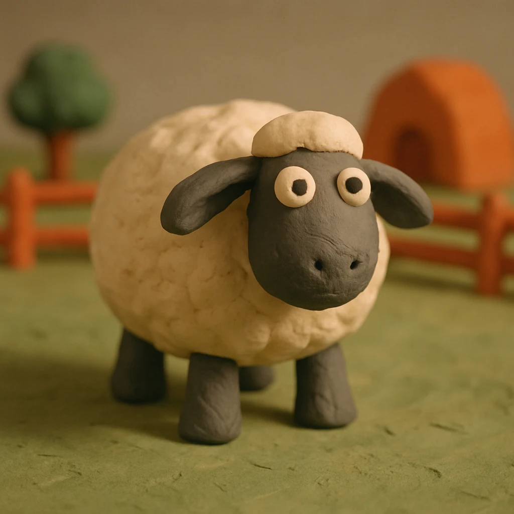 sheep in claymation style emoji