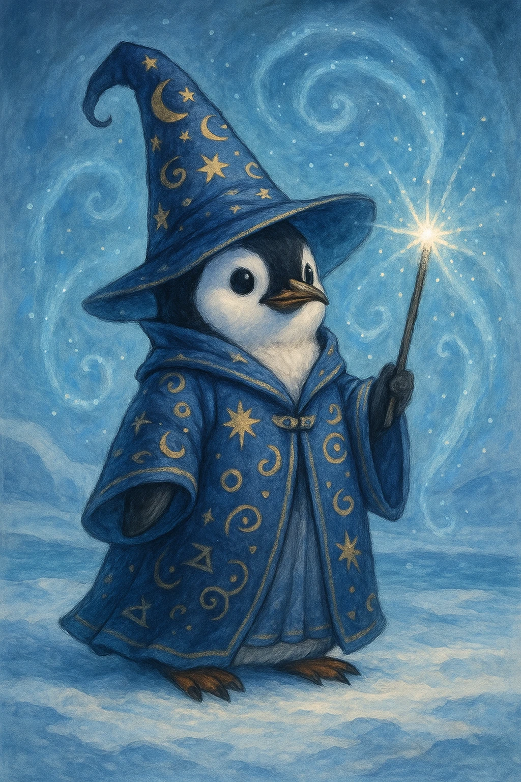Penguin Wizard emoji